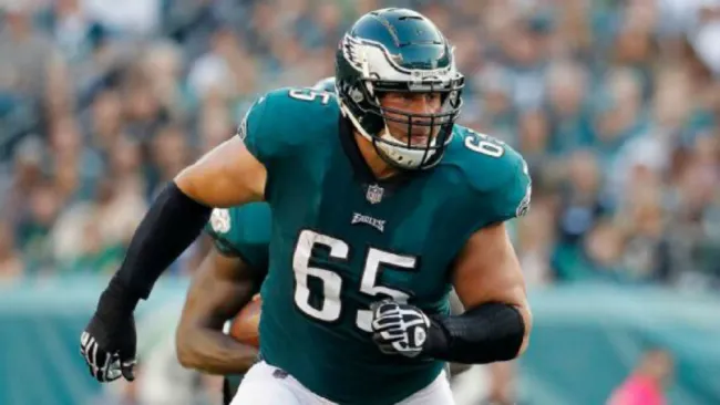 Lane Johnson, durante un juego de las Eagles