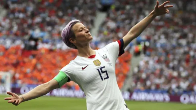 Megan Rapinoe, en festejo en el Mundial