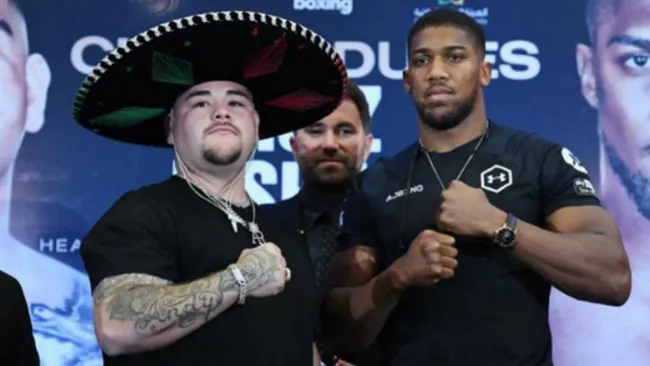 Andy Ruiz y Anthony Joshua en un evento