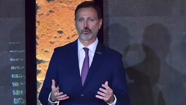 Philippe Moggio durante el sorteo de la Concachampions 