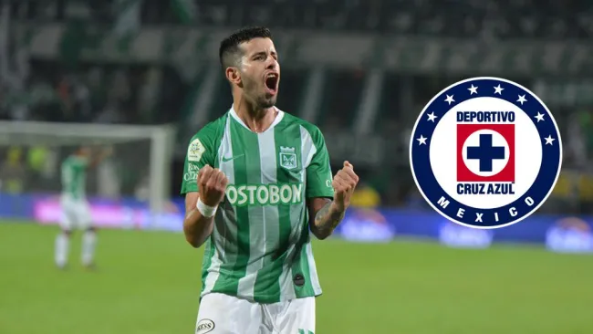 Pablo Ceppellini festeja un gol con Atlético Nacional 