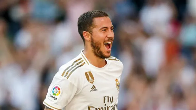 Hazard, en festejo con el Real Madrid