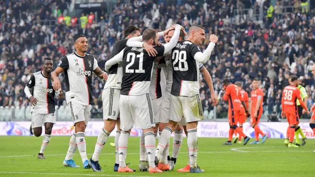 La Juventus festeja su triunfo ante el Udinese