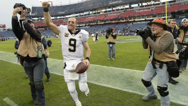 Drew Brees después de la victoria de los Saints