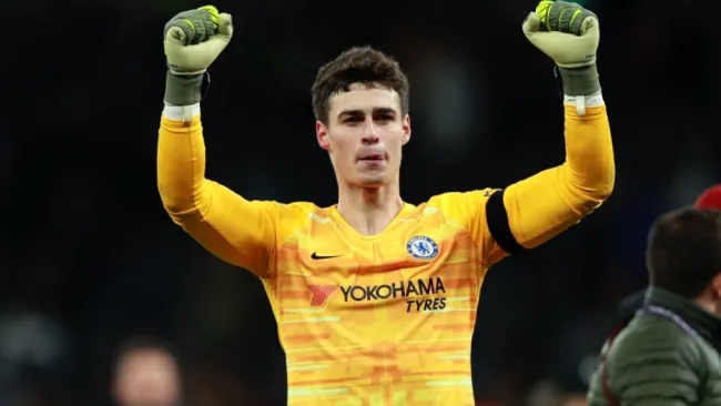 Kepa Arrizabalaga celebra la victoria del Chelsea