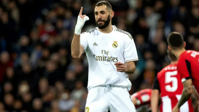 Karim Benzema durante un partido del Real Madrid