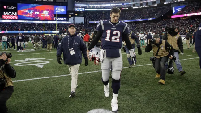 Tom Brady al terminar un partido de los Patriots
