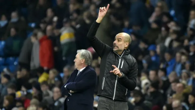 Guardiola, en un partido de Man City