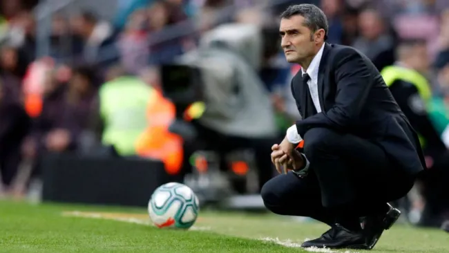 Valverde, en el banquillo del Barcelona