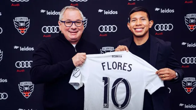 Edison Flores en su presentación con DC United