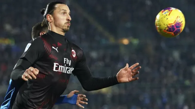 Zlatan Ibrahimovic como jugador del Milan en su segunda etapa