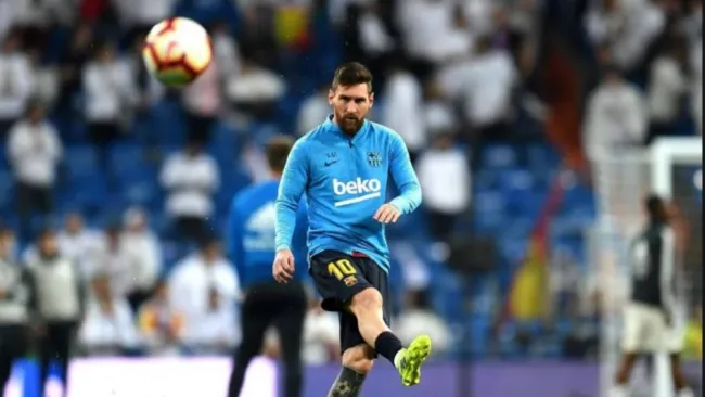 Lionel Messi antes de un juego 