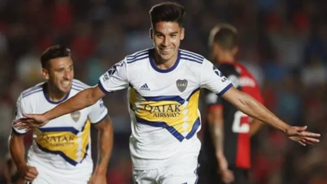 Pol Fernández, en festejo con Boca Juniors