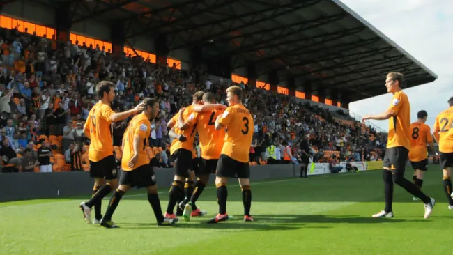 Barnet FC en un festejo de gol