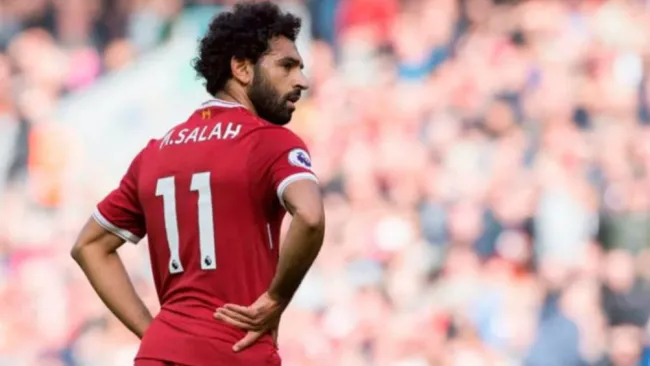 Mohamed Salah en acción con Liverpool