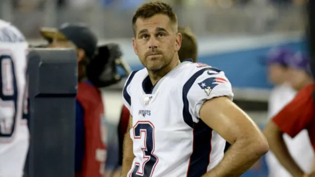 Stephen Grostkowski durante un juego de los Patriots 