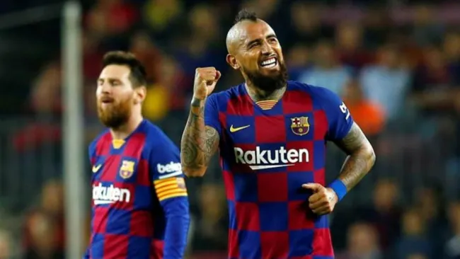 Arturo Vidal durante un partido del Barcelona