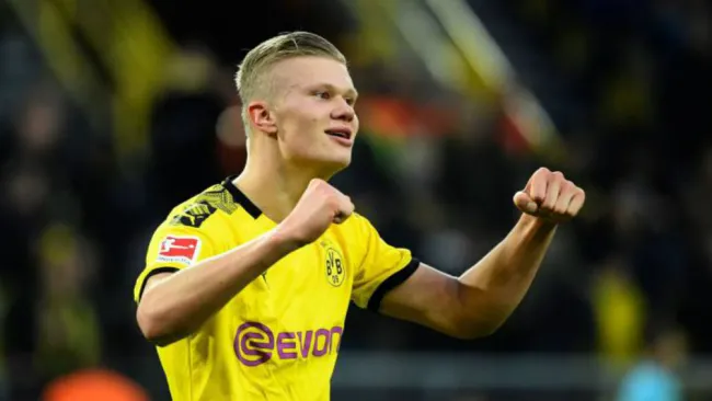 Erling Haaland en festejo de gol