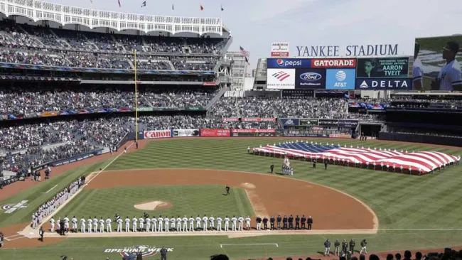 Jugadores de la MLB, durante el 'Opening Day'
