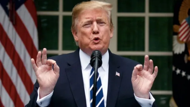 Trump en conferencia de prensa en la Casa Blanca 