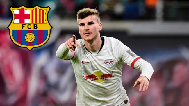 Timo Werner celebra una anotación con el Leipzig 