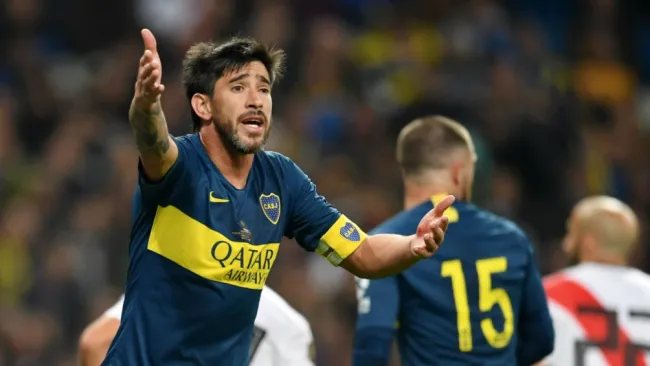 Pablo Pérez con Boca Juniors en la Final de Ida ante River Plate 