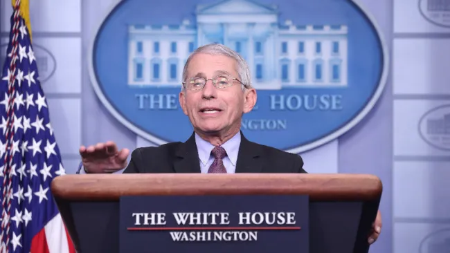 Anthony Fauci en conferencia de prensa