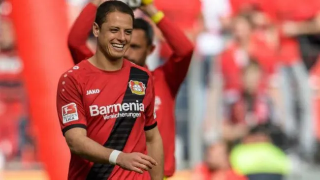 Javier Hernández feliz tras triunfo con el Leverkusen 
