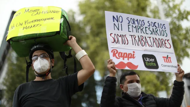 Trabajadores en protesta