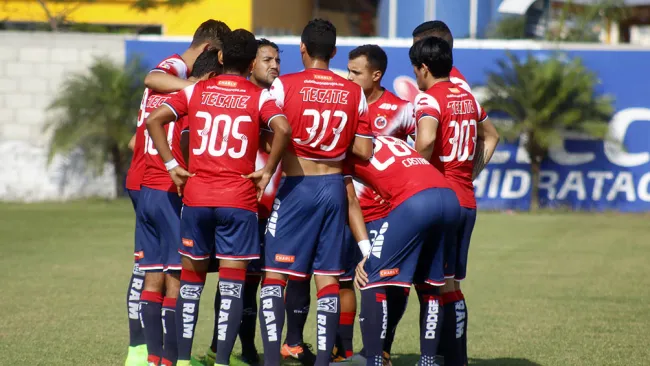 Jugadores de Veracruz previo a un partido de Sub 20