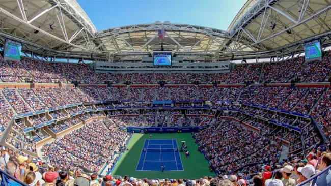 Panorámica en la cancha del US Open 