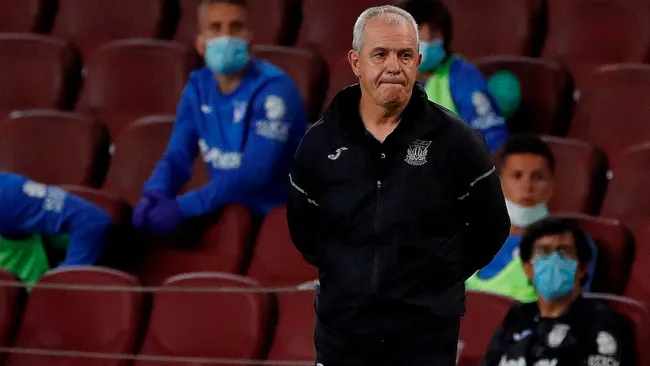 Javier Aguirre durante el duelo del Leganés vs Barcelona