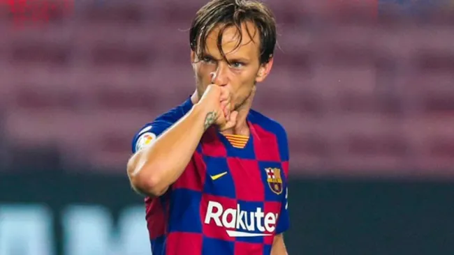 Rakitic, en festejo tras su gol al Athletic