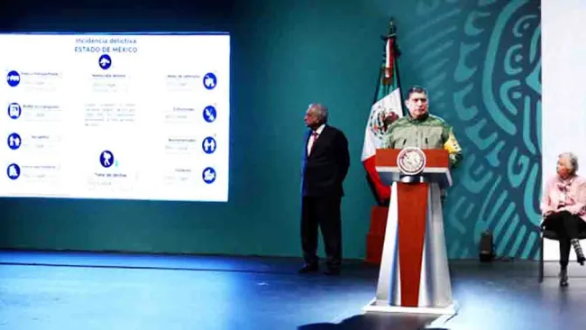 Luis Cresencio en conferencia con AMLO