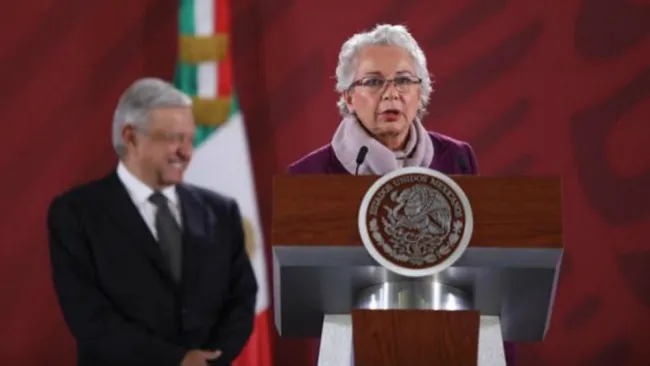 Olga Sánchez Cordero en conferencia de prensa