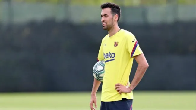 Sergio Busquets durante un partido del Barcelona