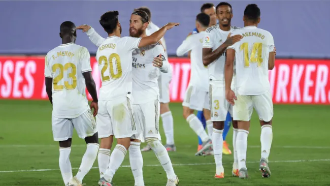 Real Madrid en festejo de gol