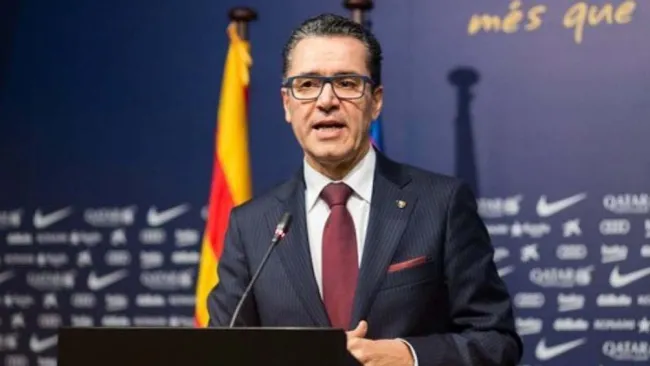 Josep Vives, en una conferencia de prensa de la entidad Blaugrana