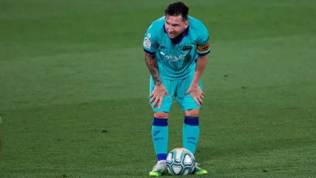 Lionel Messi en acción con Barcelona