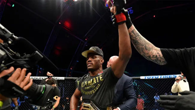 Kasmaru Usman festeja la victoria sobre Masvidal