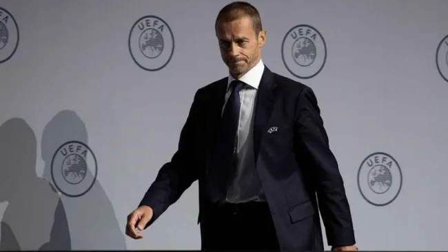 Aleksander Ceferin tras una conferencia de prensa de UEFA 