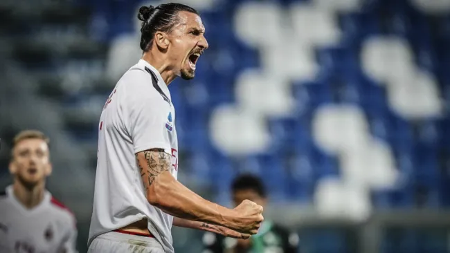 Zlatan Ibrahimovic en celebración con el Milan