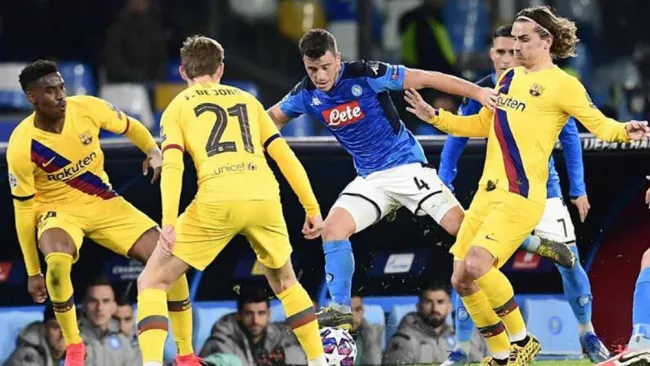 Diego Demme, durante el partido ante Barcelona