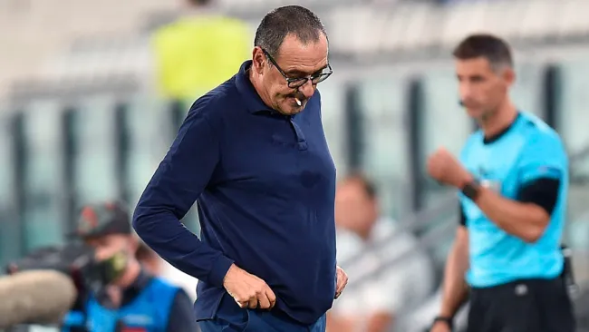 Maurizio Sarri tras la eliminación de la Juventus en Champions 