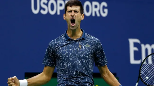 Djokovic celebra en un partido