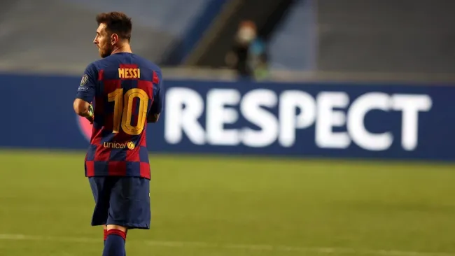 Lionel Messi durante un partido con Barcelona