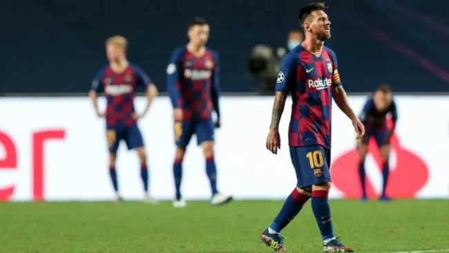 Lionel Messi en acción con Barcelona