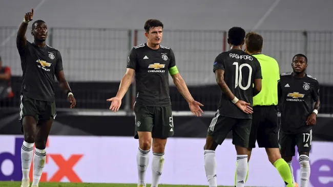 Harry Maguire en las Semifinales vs Sevilla