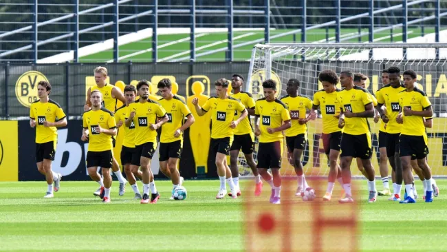Jugadores del Dortmund durante un entrenamiento