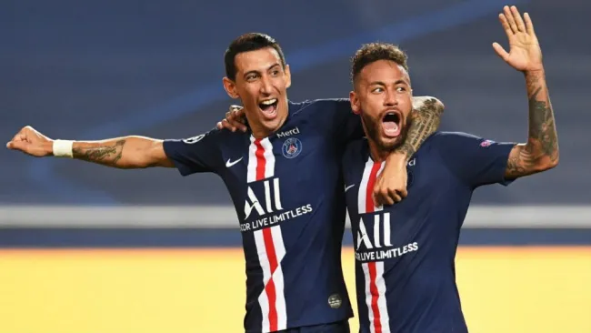 Ángel Di María y Neymar celebrando una anotación